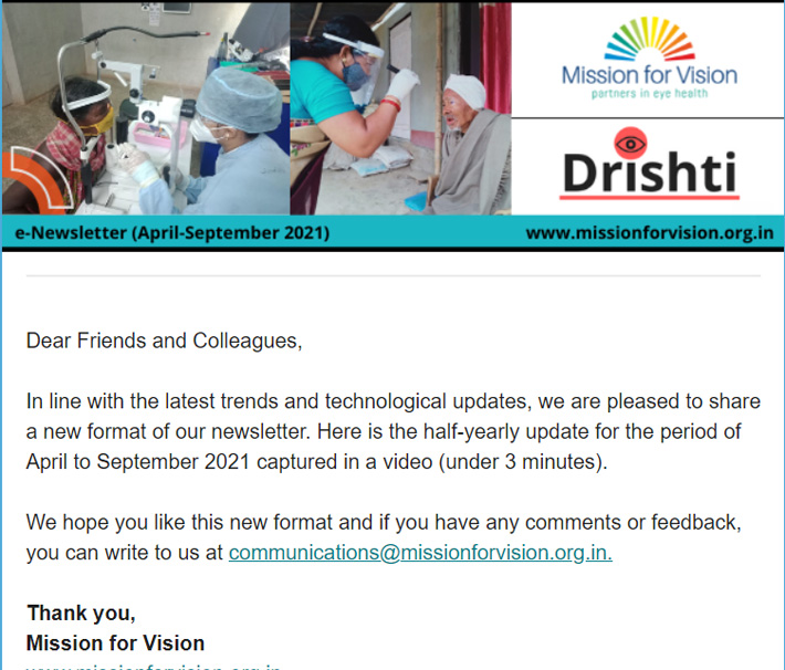 Dristhi e-Newsletter: Highlights and updates from MFV (Apr-Sept 2021)